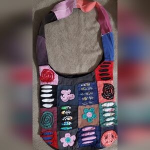 New with Tags Colorful Patchwork Shoulder Purse Boho Chic Hobo Bag